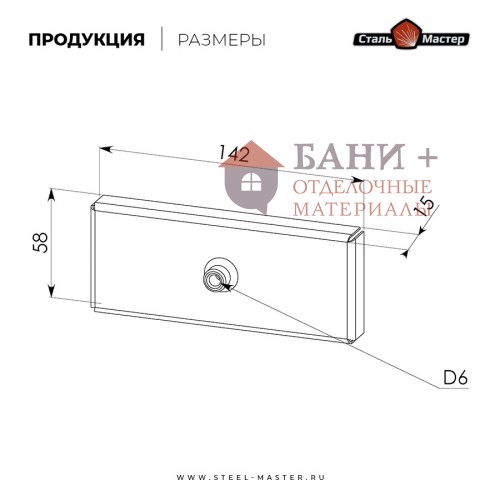 Заглушка четверника КуБасту с конденсатоотводом — нерж 0,8 мм